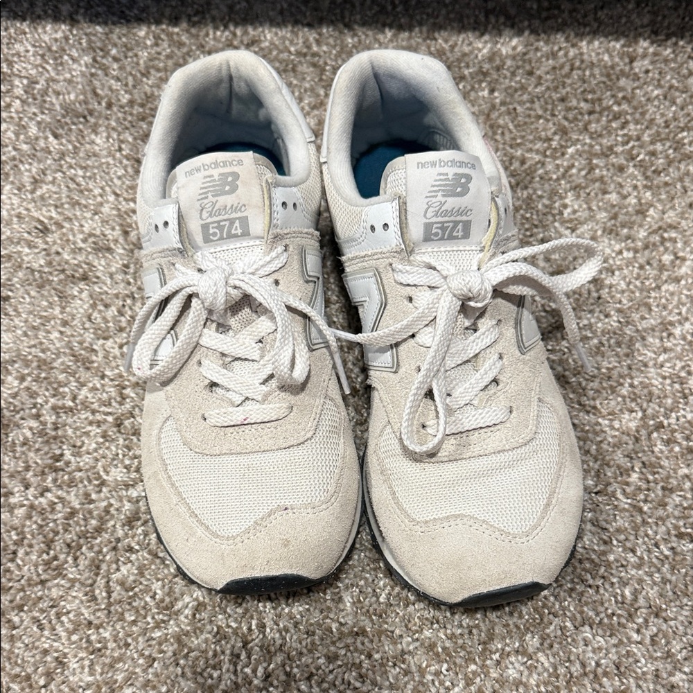 New Balance 574 Sneakers in Cream and Gray